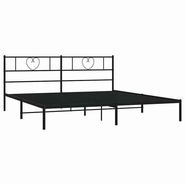vidaXL Bed Frame Black Powder-Coated Steel Super King Bed Frame