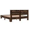 vidaXL Bed Frame Smoked Oak Engineered Wood King Durable Bed Frame