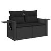 vidaXL Garden Sofa Set Black PE rattan 4 Piece set Adjustable Feet