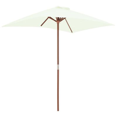 vidaXL Outdoor Parasol with Wooden Pole 59.1"x78.7" Sand