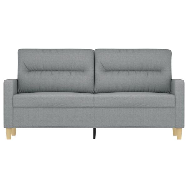 vidaXL 2-seater Sofa Light gray Polyester 55.1 in seat width