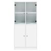 vidaXL Highboard White Engineered wood, glass 26.8x14.6x55.9 in