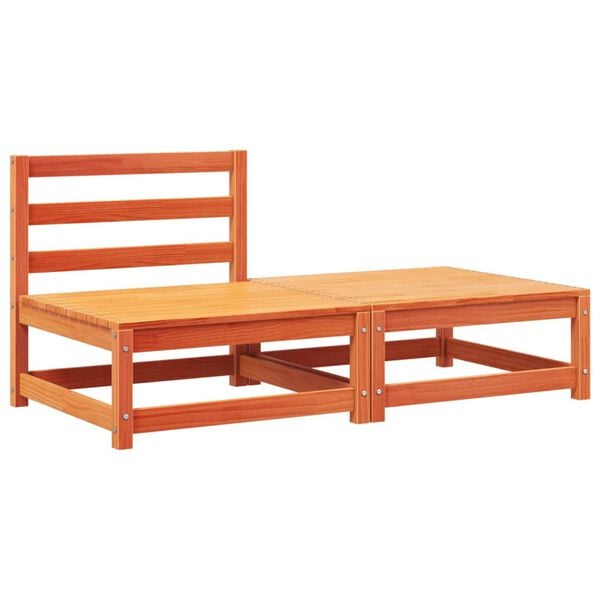 vidaXL Garden Sofa Wax brown Solid pine wood Medium Modular