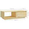 vidaXL Coffee Table Natural Solid Pinewood Medium Storage Coffee Table