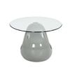 vidaXL Coffee Table Clear, High Gloss Gray Tempered Glass, Fiberglass