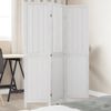 vidaXL Room Divider 3 Panels White Solid Wood Paulownia