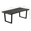 vidaXL Coffee Table Grey Solid Mindi Wood, Powder-Coated Steel
