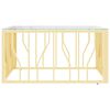 vidaXL Coffee Table Gold, Marble Stainless Steel, Tempered Glass