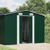 vidaXL Garden Shed Green Galvanized Steel Large Garden Shed