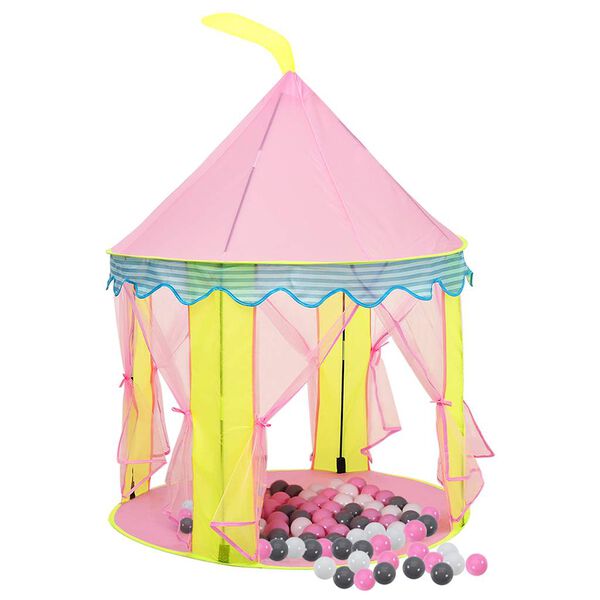 vidaXL Play Tent Pink 170T polyester, PVC, PE 39.4x39.4x50.0 in Foldable