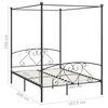 vidaXL Bed Frame Gray Metal 63 x 79 in Bed Frame Rectangular