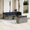 vidaXL 10 Piece Patio Sofa Set with Cushions Grey Poly Rattan (US only)
