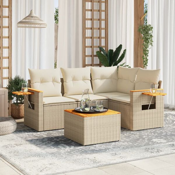 vidaXL Garden Sofa Set Beige