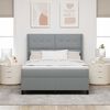 vidaXL Box Spring Bed with Mattress Light gray 55.1" x 78.7" fabric