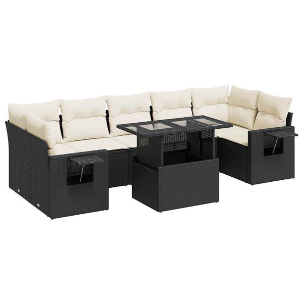 vidaXL Garden Sofa Set Black