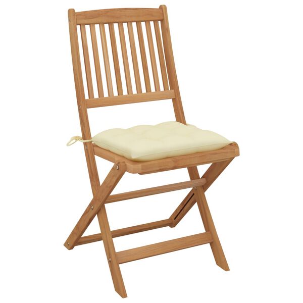 vidaXL Garden Chair Set of 4 Wooden Brown Solid Acacia Wood Medium