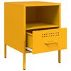 vidaXL Bedside Cabinet Set of 2 Mustard Yellow Cold-Rolled Steel
