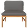 vidaXL Garden Lounge Set Dark grey, natural wood Teak wood, polyester