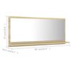 vidaXL Mirror Sonoma oak Engineered wood 35.4 x 4.1 x 14.6 in