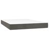 vidaXL Box Spring Bed with Mattress Dark Gray 53.9"x74.8" Full Velvet