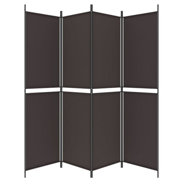 vidaXL 4-Panel Room Divider Brown 78.7"x78.7" Fabric
