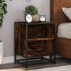 vidaXL Bedside Cabinet Smoked oak Engineered wood, metal 15.7x12.2x19.7 in