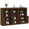 vidaXL Sideboard Brown Oak Engineered wood, Glass Medium Sideboard