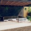 vidaXL Garden Lounge Set White, Anthracite Solid pinewood, Polyester
