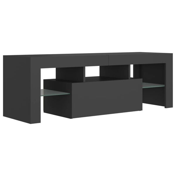 vidaXL TV Stand with LED Lights Gray 47.2"x13.8"x15.7"