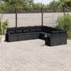 vidaXL Garden Sofa Set Black PE Rattan, Powder-Coated Steel Large