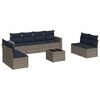 vidaXL 9 Piece Patio Sofa Set with Cushions Gray Poly Rattan