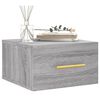 vidaXL Wall-mounted Bedside Cabinet Grey Sonoma Engineered wood Compact