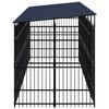 vidaXL Dog Kennel Black Powder-coated steel 139.9 sq ft Dog Kennel