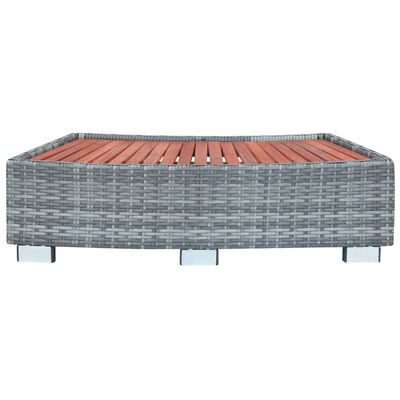 vidaXL Spa Step Gray Poly Rattan 36.2"x17.7"x9.8"