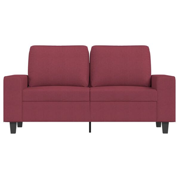 vidaXL 2-seater Sofa Wine red Fabric (100% polyester), metal, textilene