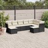 vidaXL Garden Sofa Set Black, Cream white