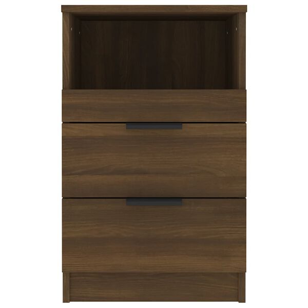 vidaXL Bedside Cabinet Set of 2 Brown Oak Engineered wood Medium