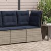 vidaXL Patio Sofa Gray, Navy Blue PE Rattan, Powder-Coated Steel Medium