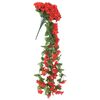 vidaXL Christmas Flower Garland Red PE (Polyethylene), artificial silk