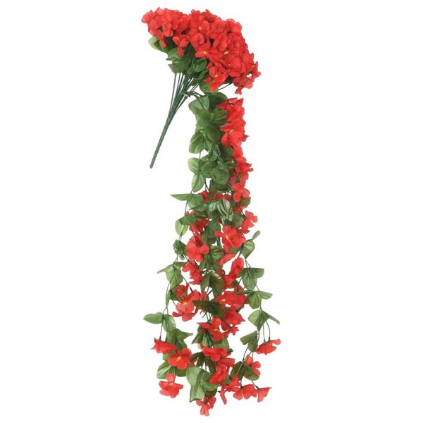vidaXL Christmas Flower Garland Red PE (Polyethylene), artificial silk