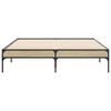 vidaXL Bed Frame Sonoma Oak Engineered Wood and Metal Small Double