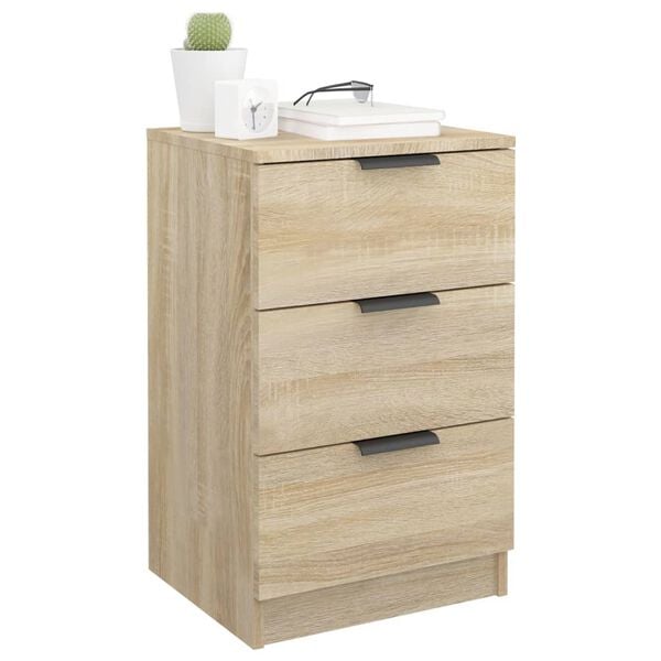 vidaXL Bedside Cabinet Set of 2 Sonoma Oak Engineered wood