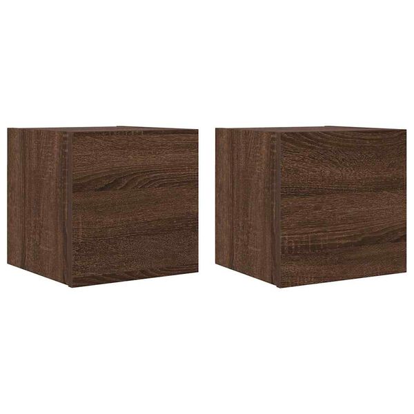 vidaXL Wall Mounted TV Cabinet Set of 2 Brown oak Engineered wood