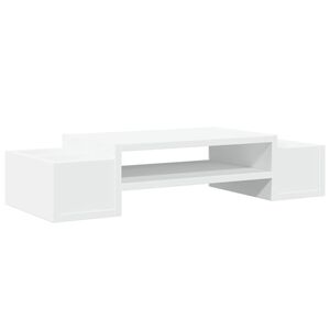 vidaXL Monitor Stand with Storage White 27.6x10.6x5.9" Engineered Wood
