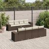 vidaXL Garden Sofa Set Brown PE Rattan 9 Piece UV-resistant materials