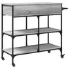 vidaXL Kitchen Trolley Gray Sonoma 41.3"x16.5"x37.4" Engineered Wood