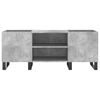 vidaXL Record Cabinet Concrete Grey Engineered wood and iron Medium