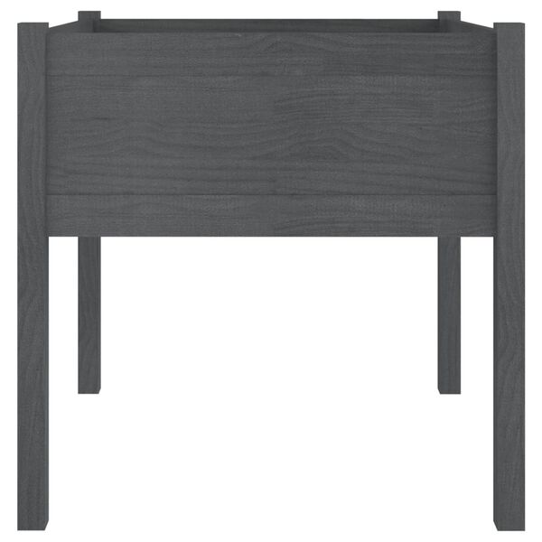 vidaXL Garden Planter Grey Solid Pinewood Large Durable Garden Planter