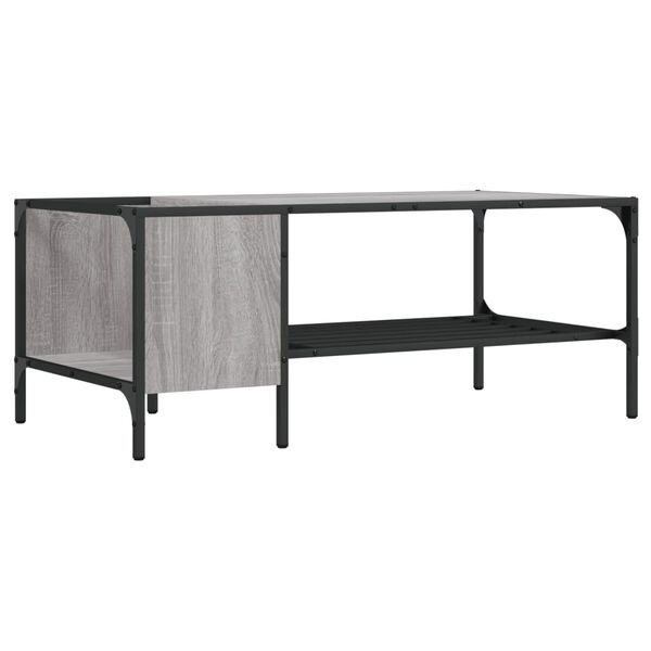 vidaXL Coffee Table Grey Sonoma Engineered Wood, Metal