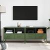 vidaXL TV Cabinet Set of 2 Olive green Cold-rolled steel Medium